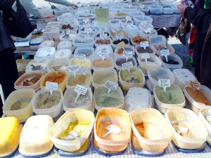 Fresh spices sold by the gram at the Sarasota Farmers Market